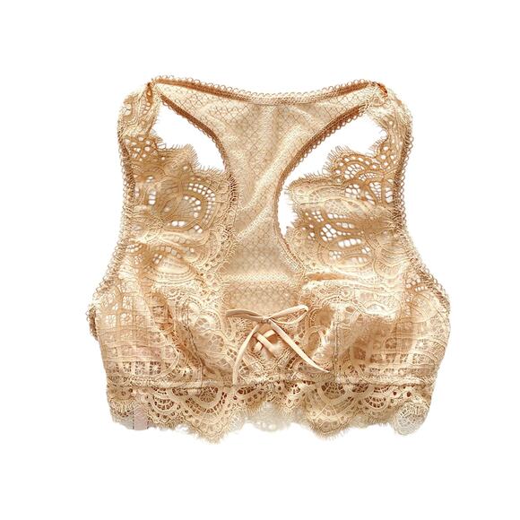 Victoria’s Secret : Dream Angels Scalloped Lace Bralette Nude/Tan Racerback : S - Picture 1 of 10